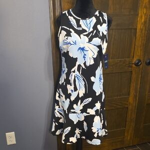 Chaps Black and White Dress